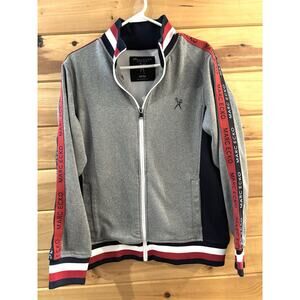 Marc Ecco Cut & Sew Hair Dresser Jacket Sz M Full Zip Gray Women